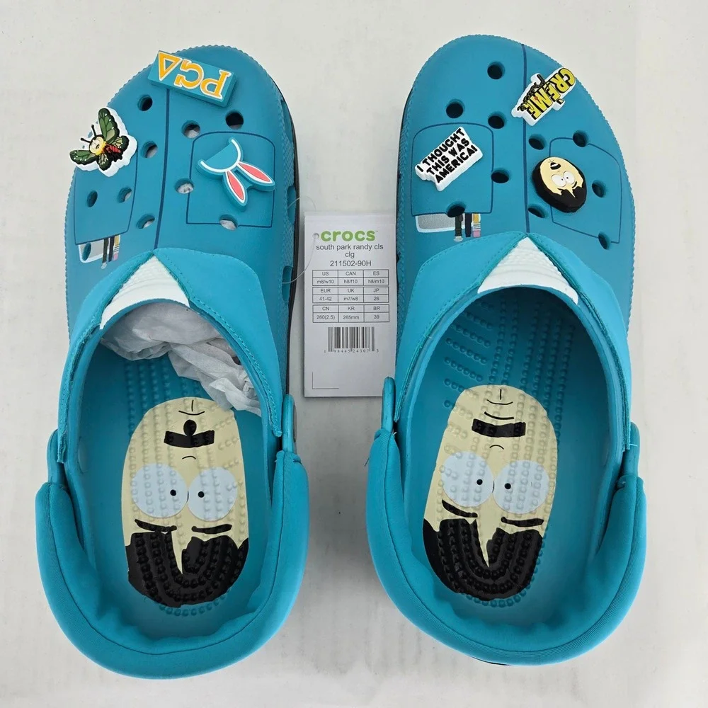 Crocs South Park Randy Marsh Classic Clog Teal Blue Mens 8 Womens 10 211502-90H